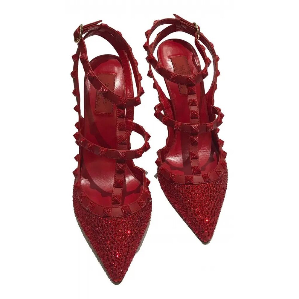 Valentino Rockstud Swarovski Crystal Sandals 40